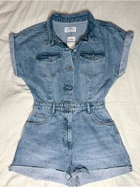 Cotton On Light Blue Denim Romper NWT